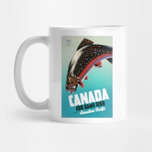 Vintage Travel Poster Canada for game fish Mug